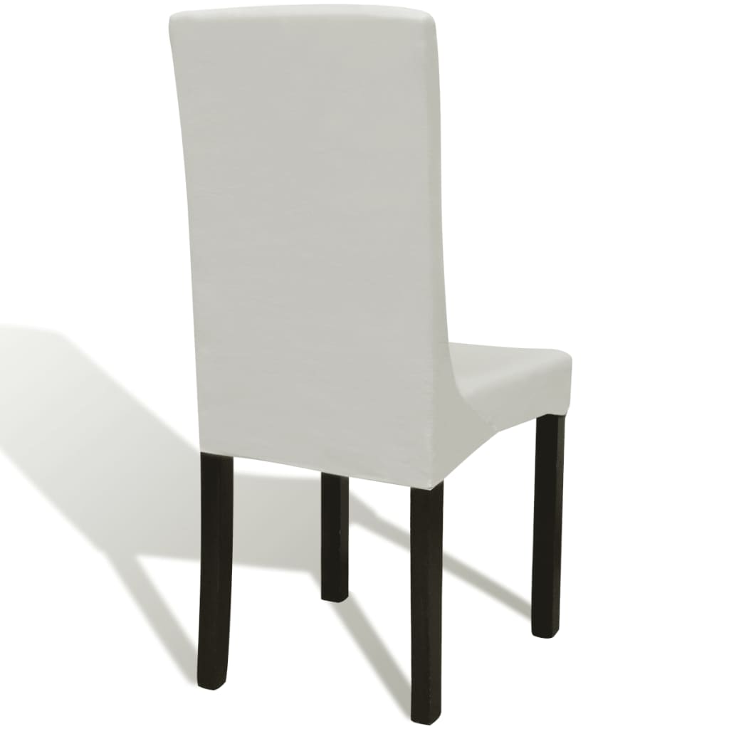 6 St Stoelhoezen Recht Stretch Crèmekleurig