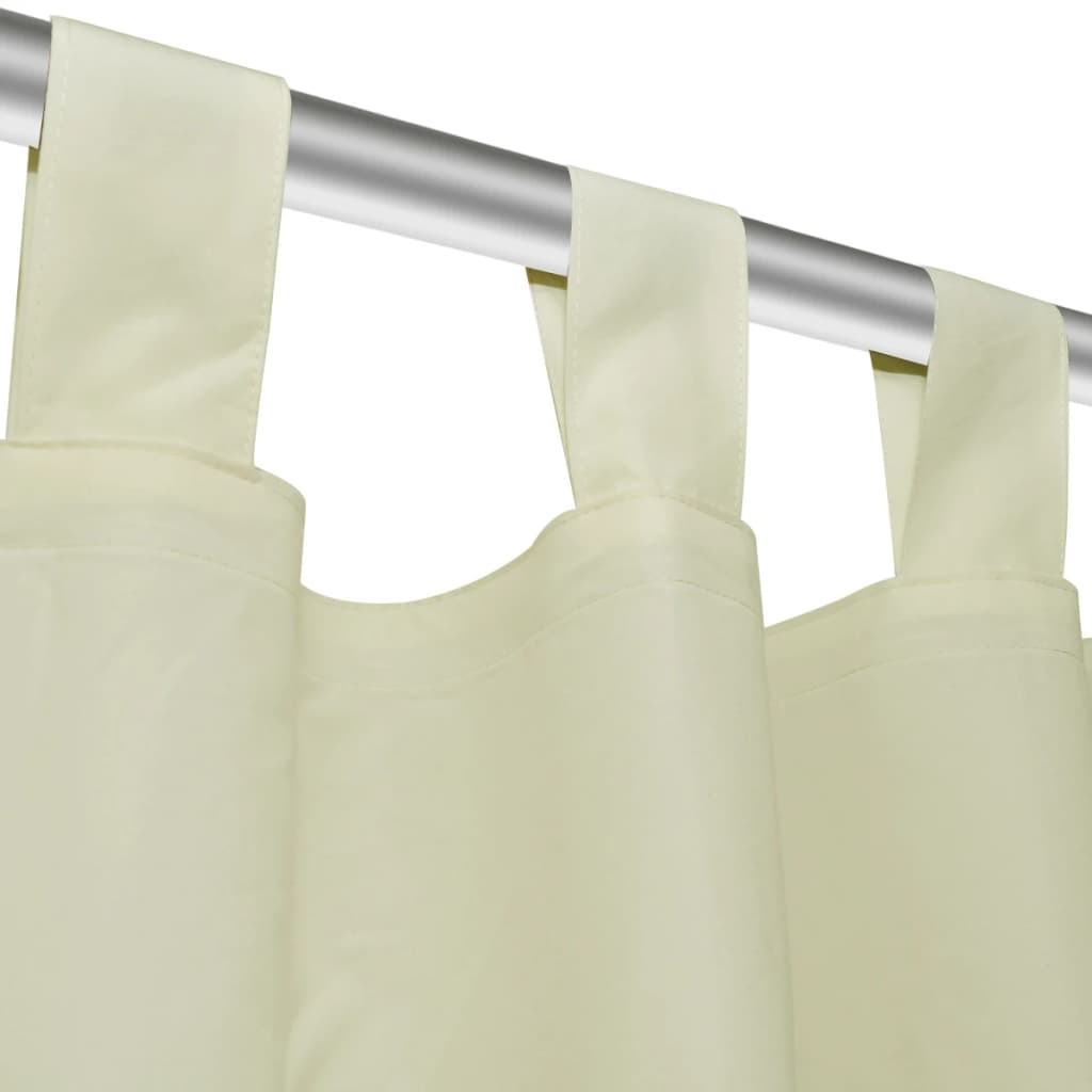 Micro-Satijnen Gordijnen Met Ringen 140 X 245 Cm 2 Stuks (Creme)