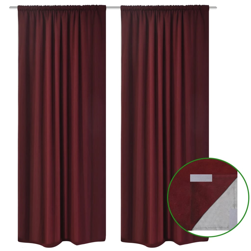 Verduisterende Gordijnen Dubbellaags 140X245 Cm Bordeauxrood