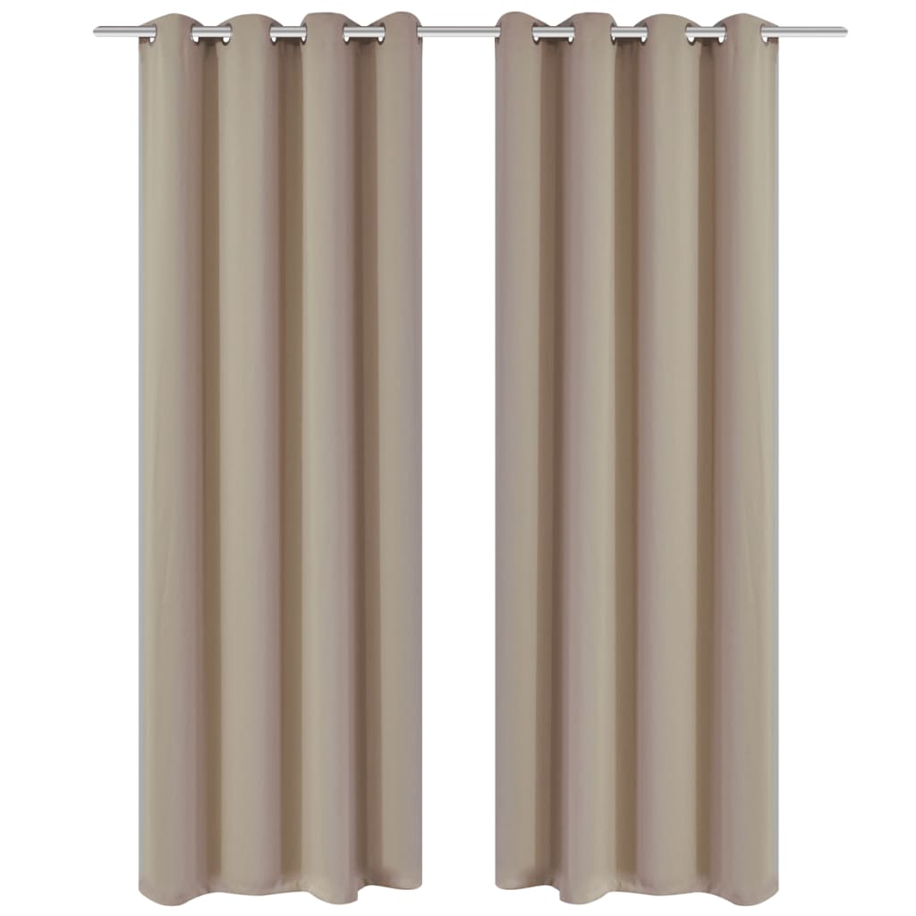 Gordijnen Met Metalen Ringen 135 X 245 Cm 2 Stuks (Creme)