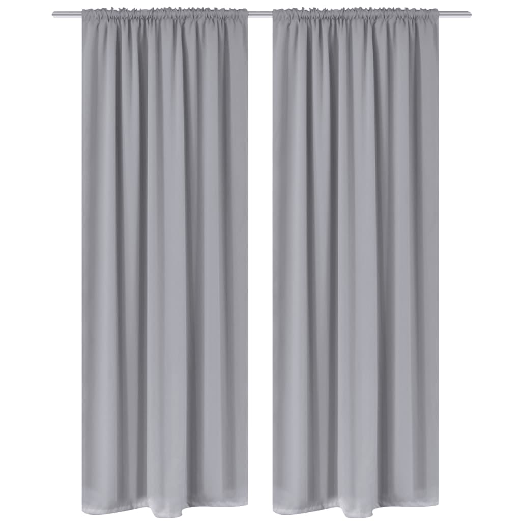 Gordijnen Met Gleuven 135 X 245 Cm Grijs 2 St