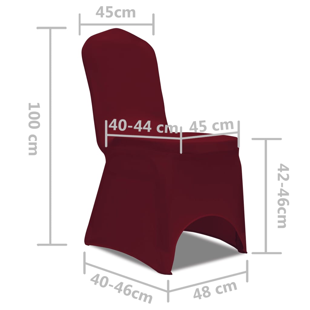 Hoes Voor Stoelen 50 Stuks (Wijnrood)
