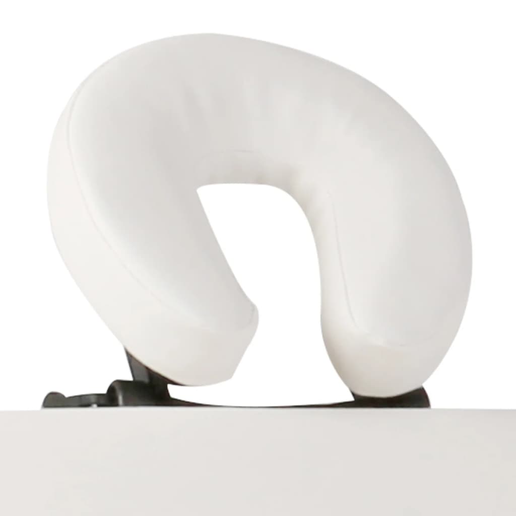 Inklapbare Massagetafel 2 Zones Met Houten Frame (Creme)