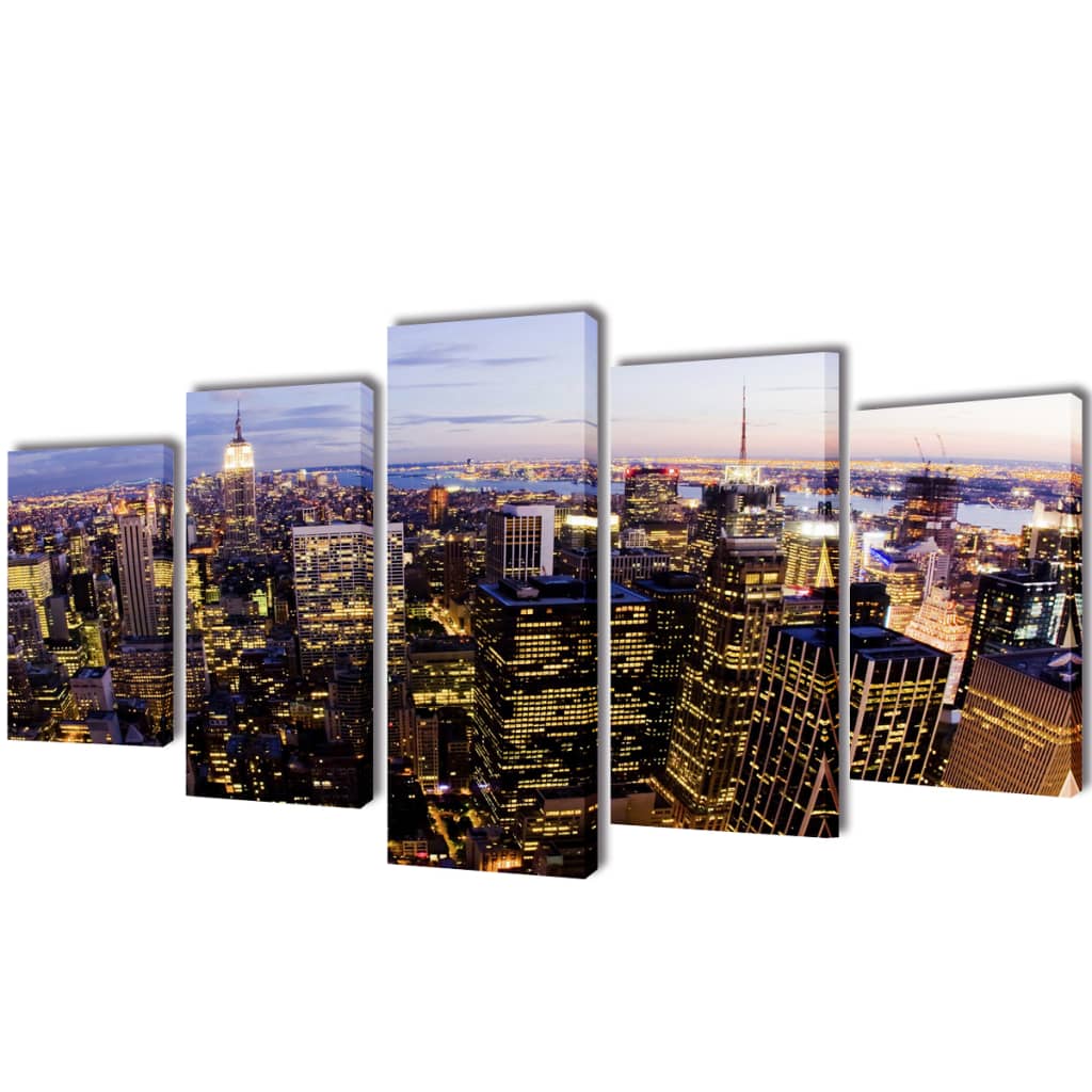 Canvasdoeken New York In Vogelperspectief 100 X 50 Cm