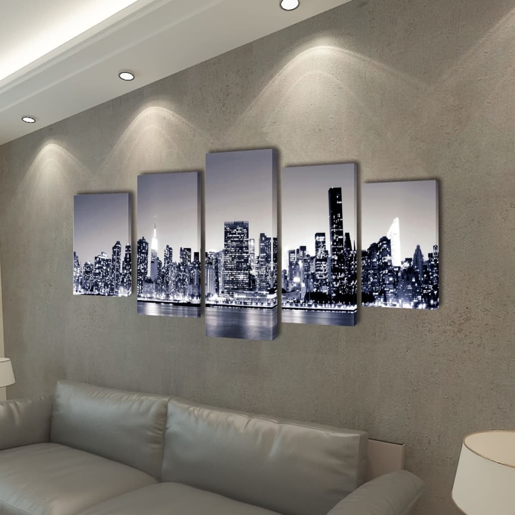 Canvasdoeken Monochroom New York Skyline 200 X 100 Cm