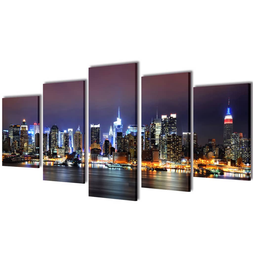 Canvasdoeken Kleurrijke New York Skyline 100 X 50 Cm
