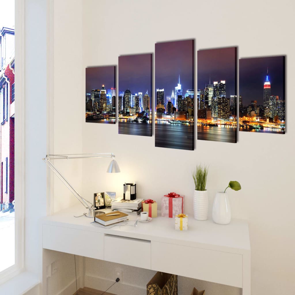 Canvasdoeken Kleurrijke New York Skyline 200 X 100 Cm