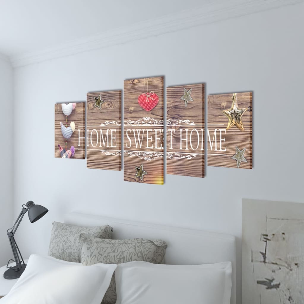 Canvasdoeken Home Sweet Home 100 X 50 Cm