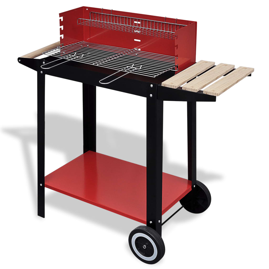 Houtskool Bbq Staand Met 2 Wielen