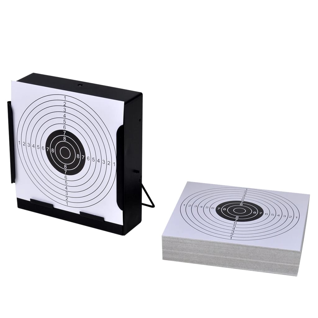 Schietkast Vierkant Met 100 Papieren Targets 14 Cm