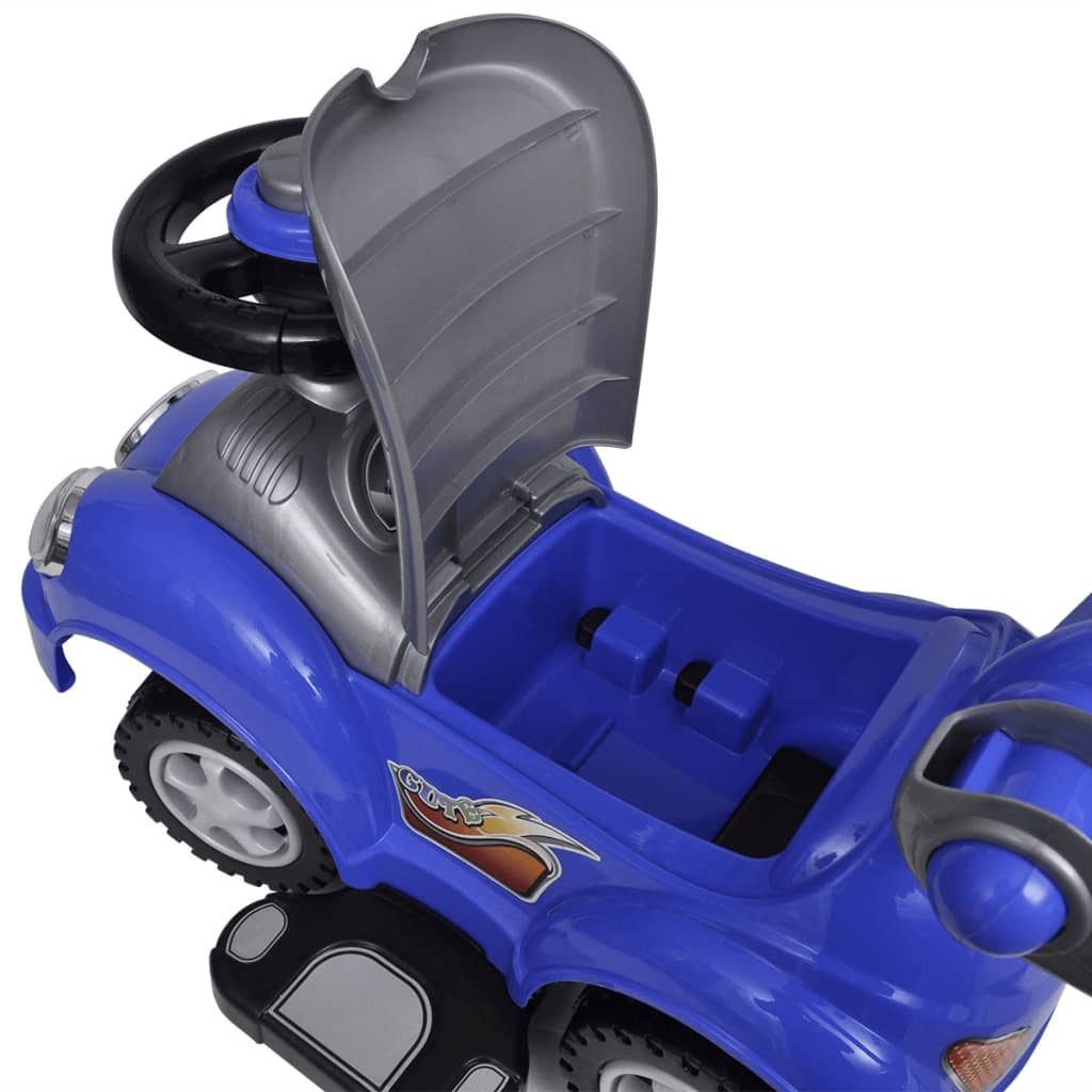 Loopauto Met Duwstang Blauw