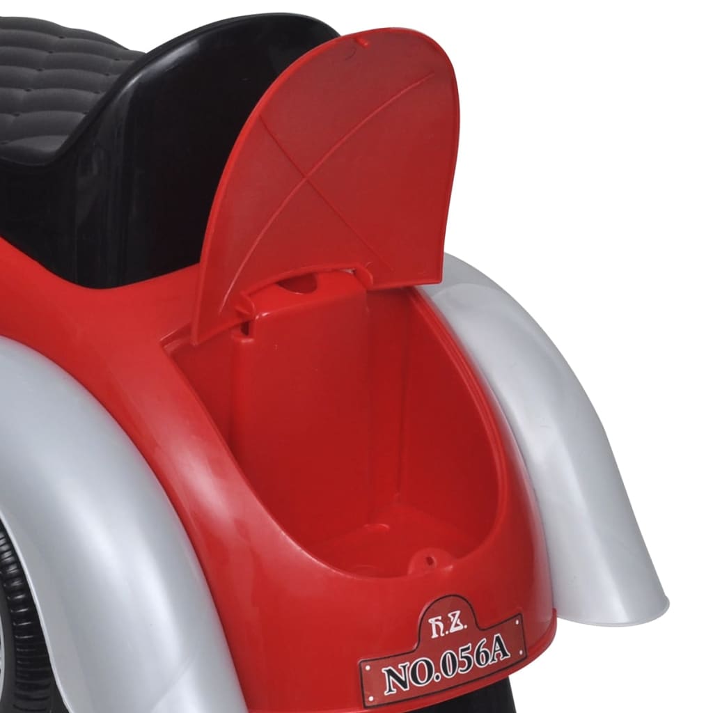 Loopauto Retro Met Duwstang Rood
