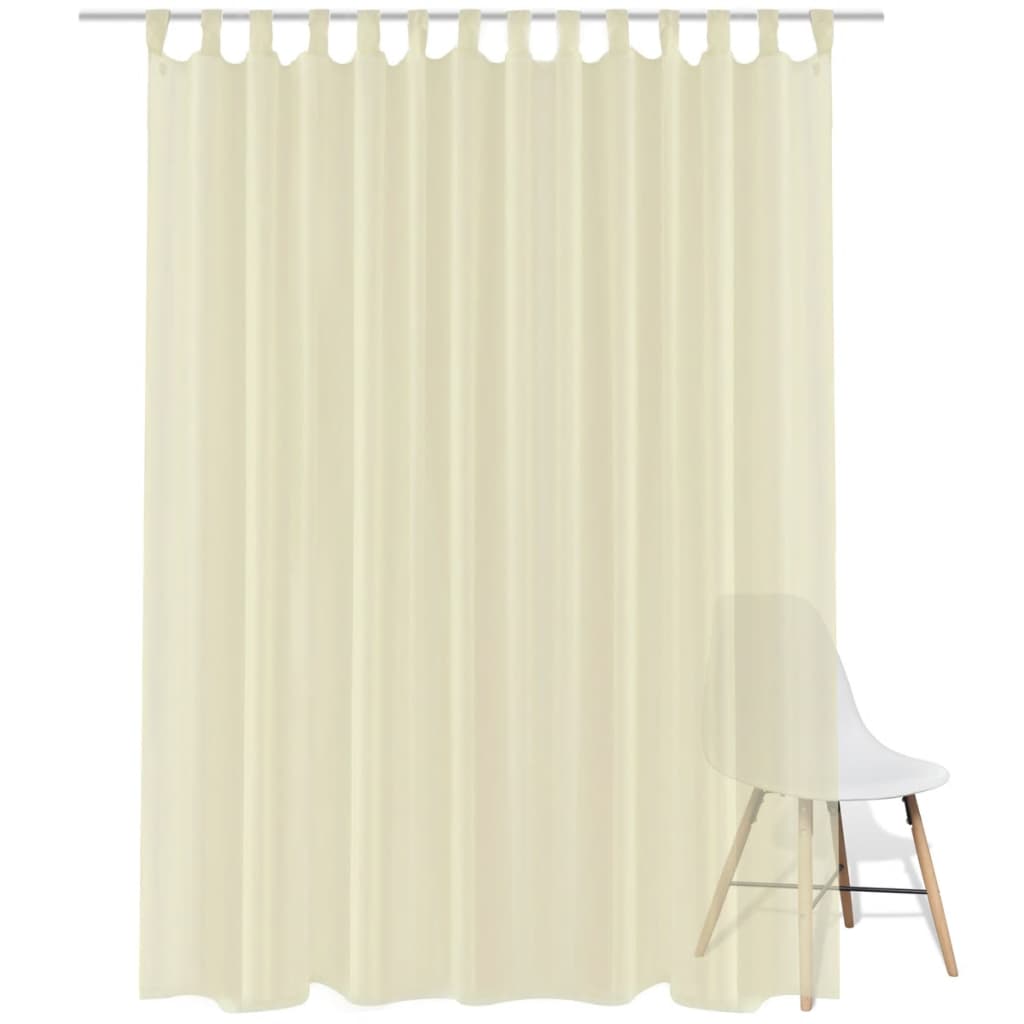 Glasgordijn 290 X 245 Cm Crème 2 Stuks