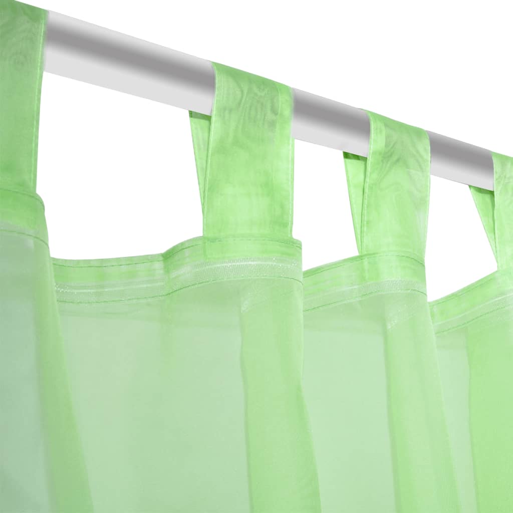 Glasgordijn 290 X 225 Cm Groen 2 Stuks