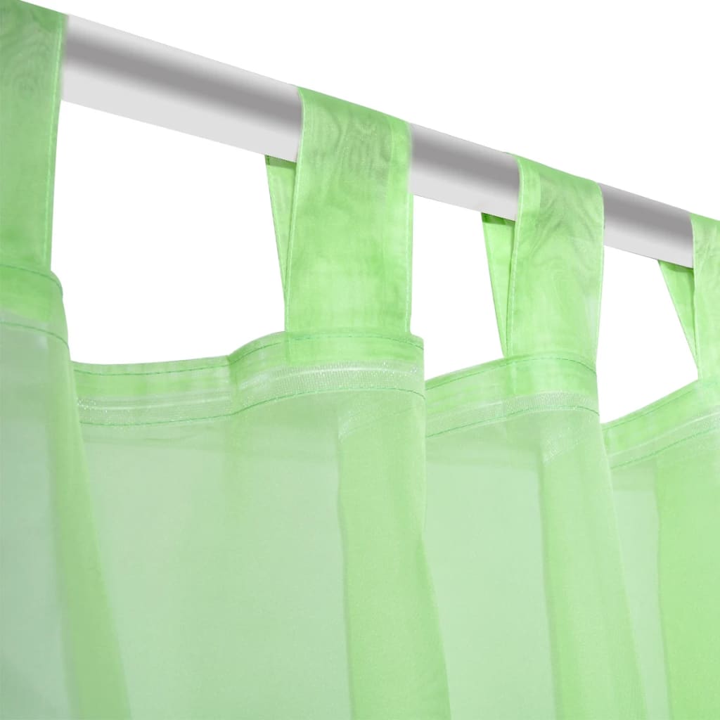 Glasgordijn 290 X 245 Cm Groen 2 Stuks