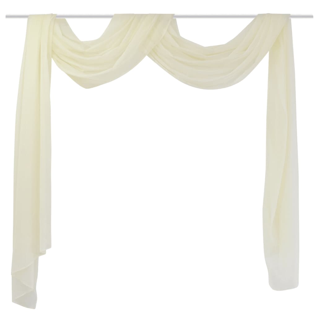 Overgordijn Doorschijnend Voile 140 X 600 Cm Crème