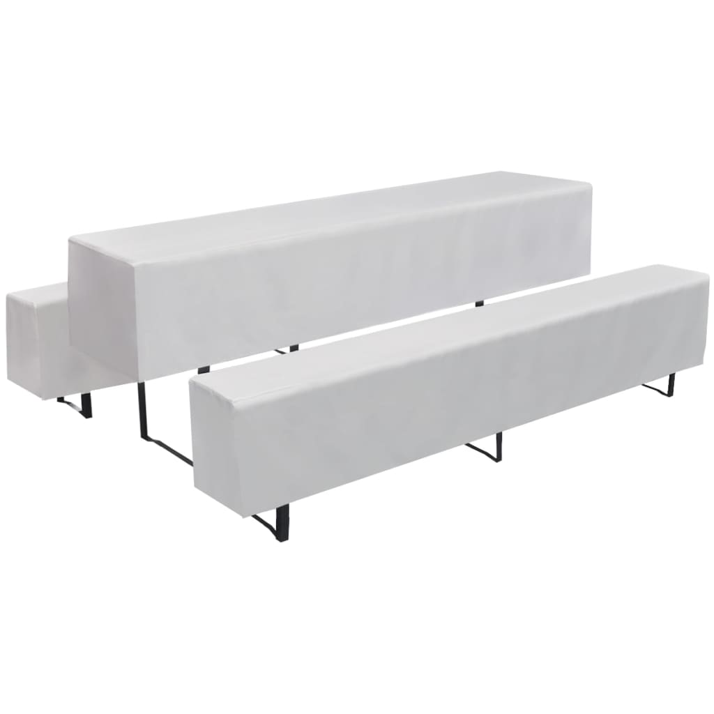 Hoezen Voor Biertafel En Banken Wit 3 Stuks 225 X 50 X 35 Cm