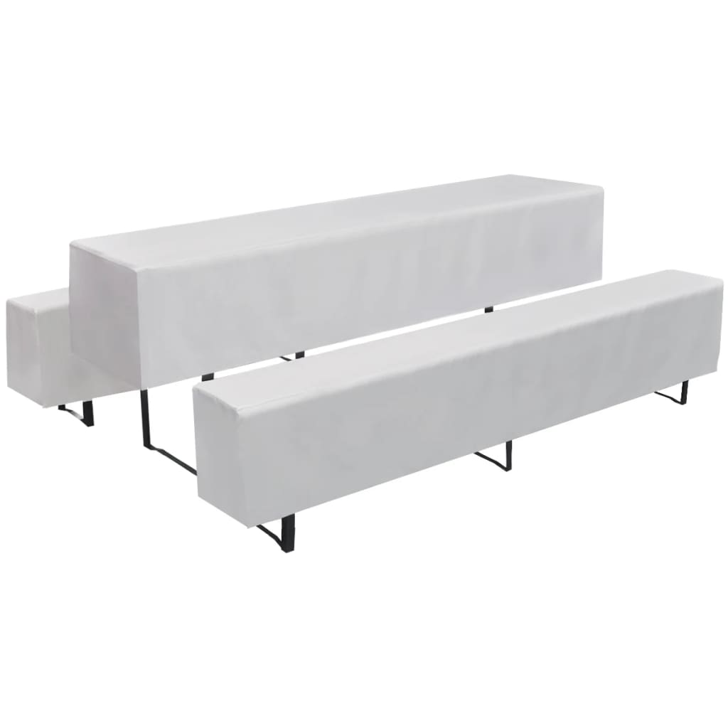 Hoezen Voor Biertafel En Banken Wit 3 Stuks 225 X 50 X 35 Cm