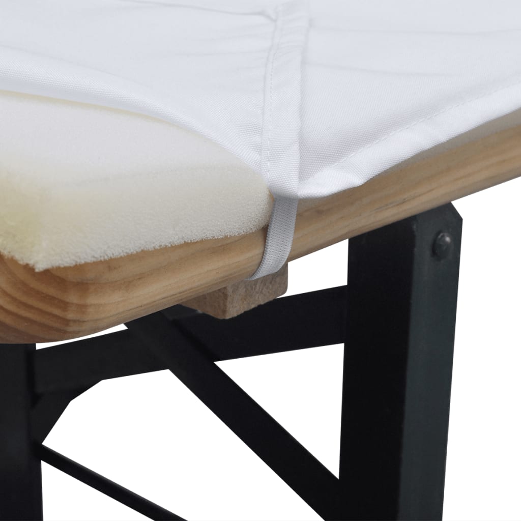 Hoes Voor Biertafel + 2 Gevoerde Hoezen Voor Banken Wit 240 X 70 Cm