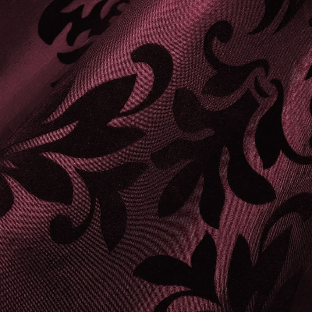 2 Gordijnen Tafzijde Barok 140 X 245 Cm Bordeauxrood