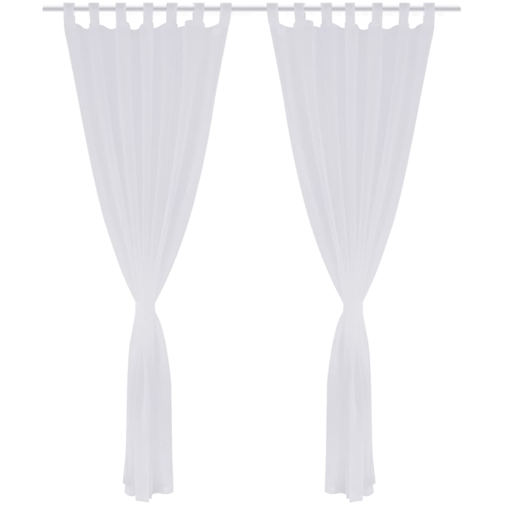 2 Vitrages Linnenachtig 135 X 245 Cm Wit