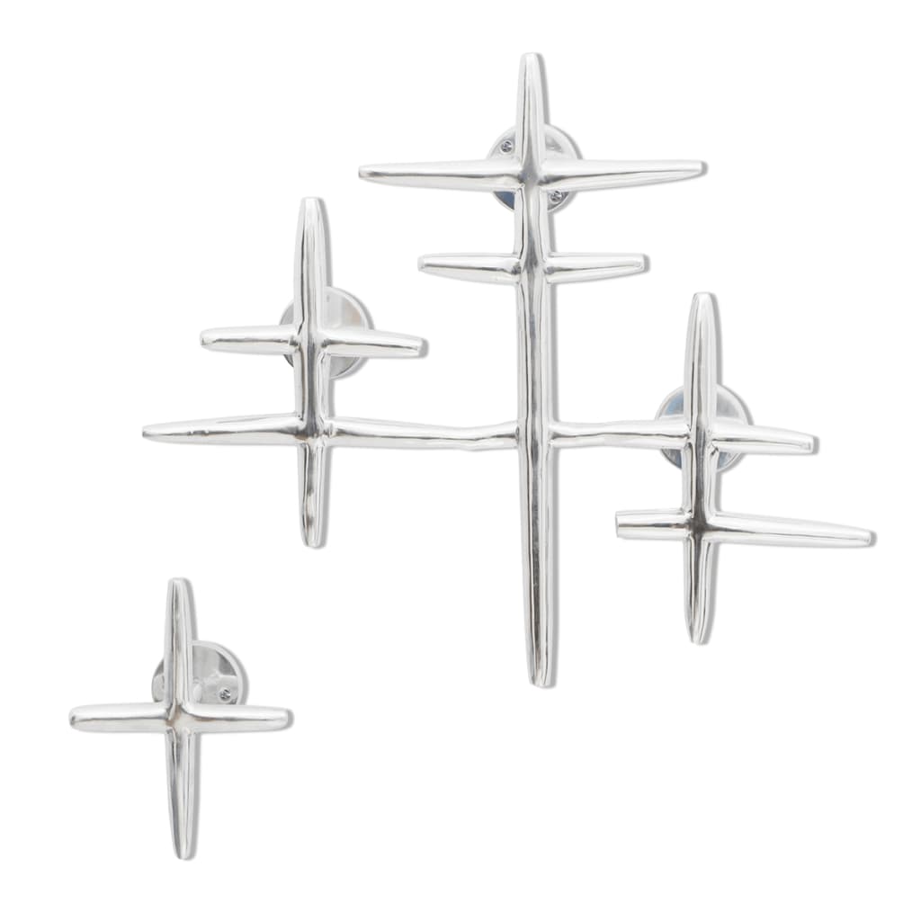 2 Wandkapstokken Aluminium Zilverkleurig