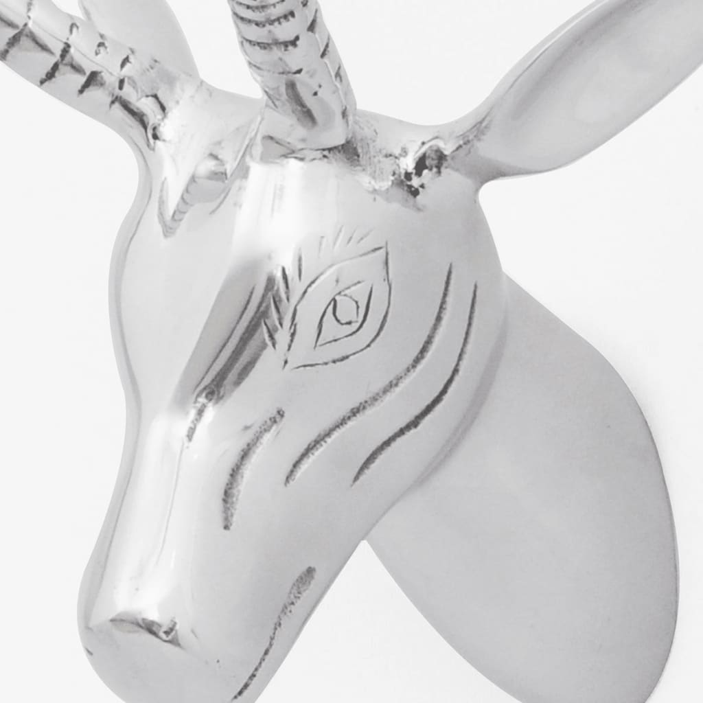 Wanddecoratie Gazellekop 33 Cm Aluminium Zilverkleurig
