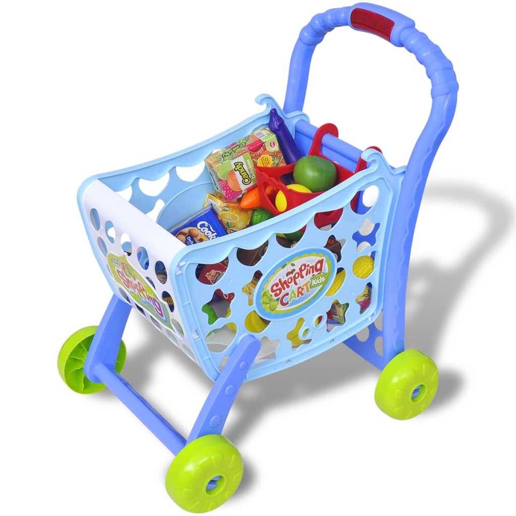 Speelgoedwinkelwagentje Voor Kinderen Kinderkamer 3-In-1 Blauw