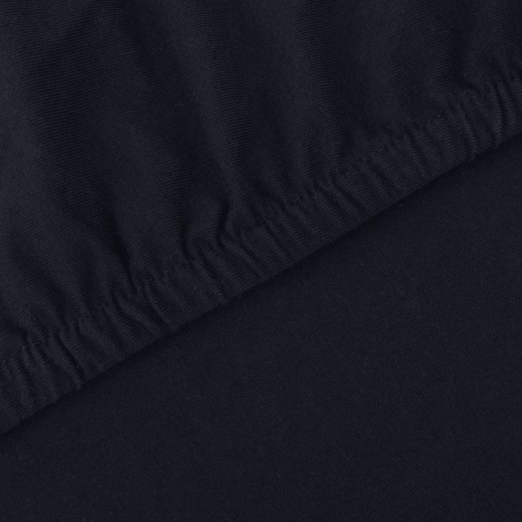 131019 Stretch Couch Slipcover Black Cotton Jersey