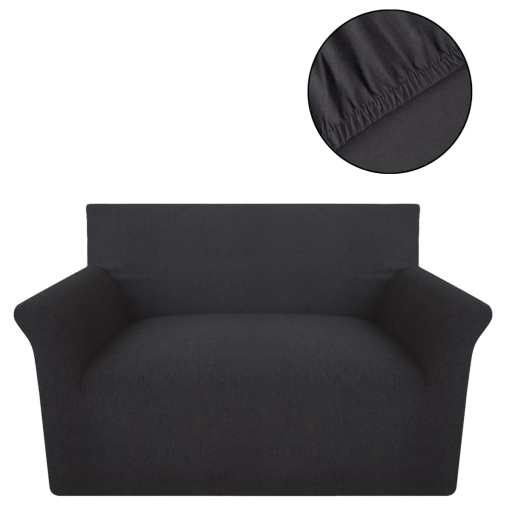131022 Stretch Couch Slipcover Anthracite Cotton Jersey