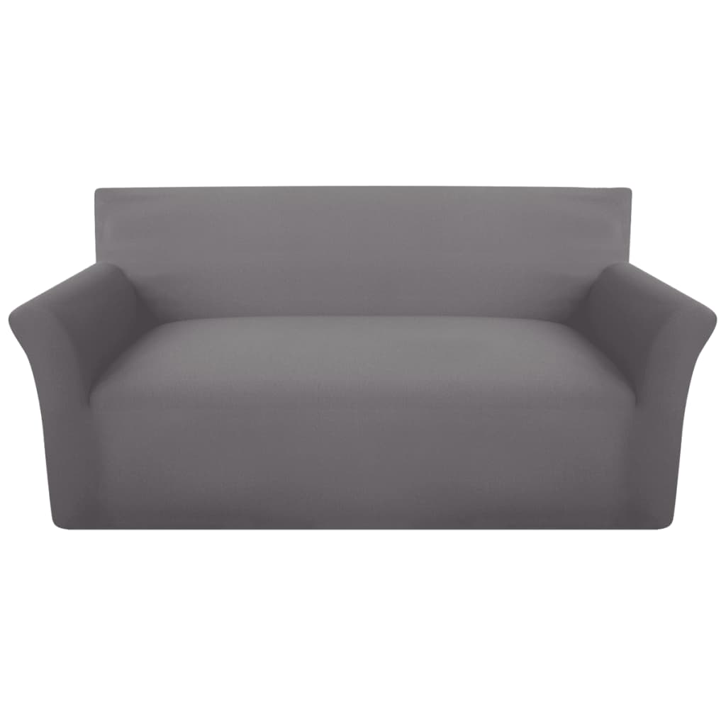 131026 Stretch Couch Slipcover Grey Cotton Jersey