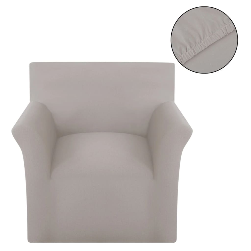 131027 Stretch Couch Slipcover Beige Cotton Jersey