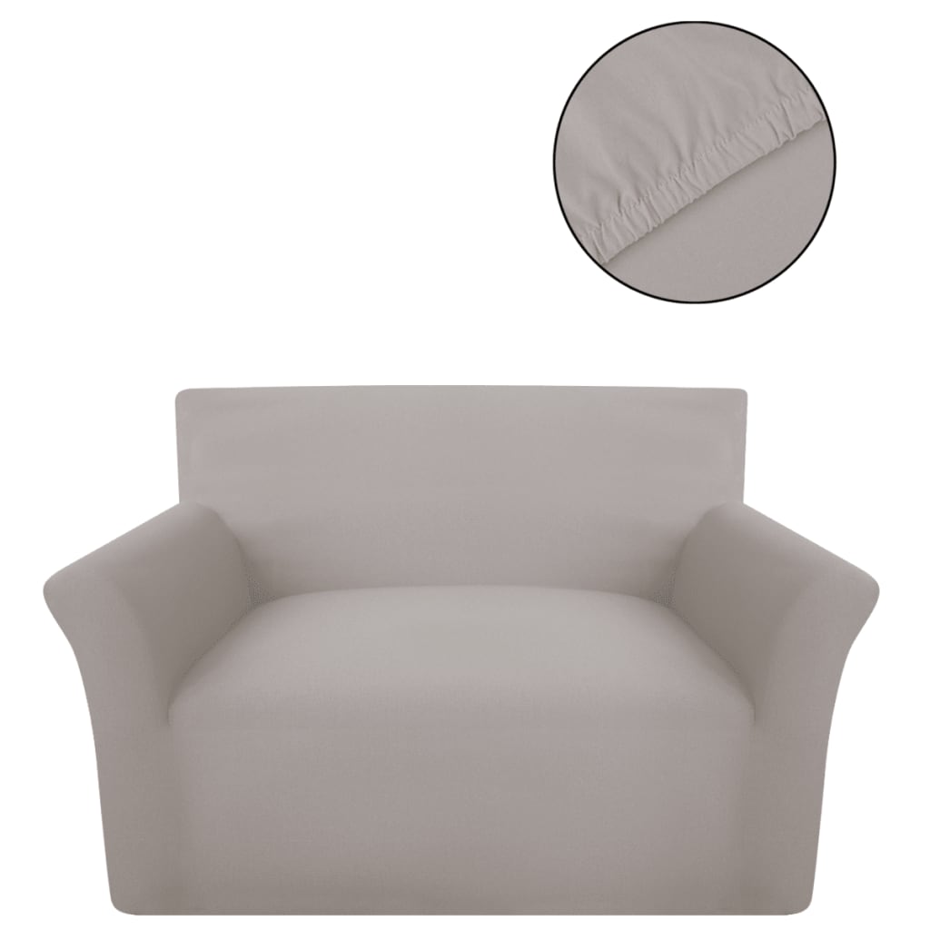 131028 Stretch Couch Slipcover Beige Cotton Jersey