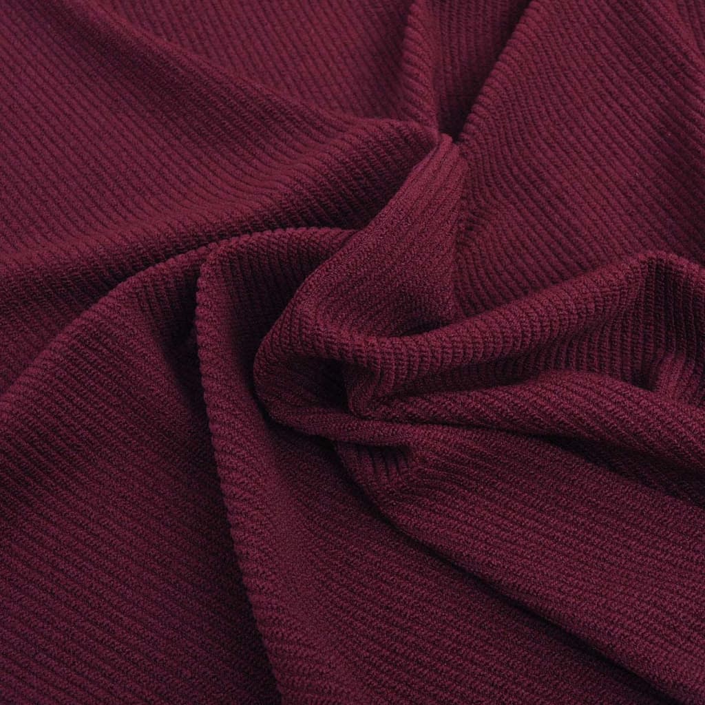 131043 Stretch Chair Covers 6 Pcs Burgundy Polyester Rib Fabric