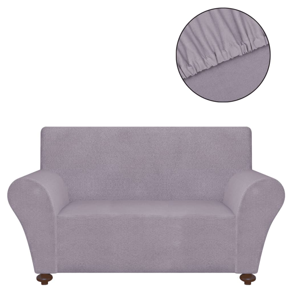 131086 Stretch Couch Slipcover Grey Polyester Jersey