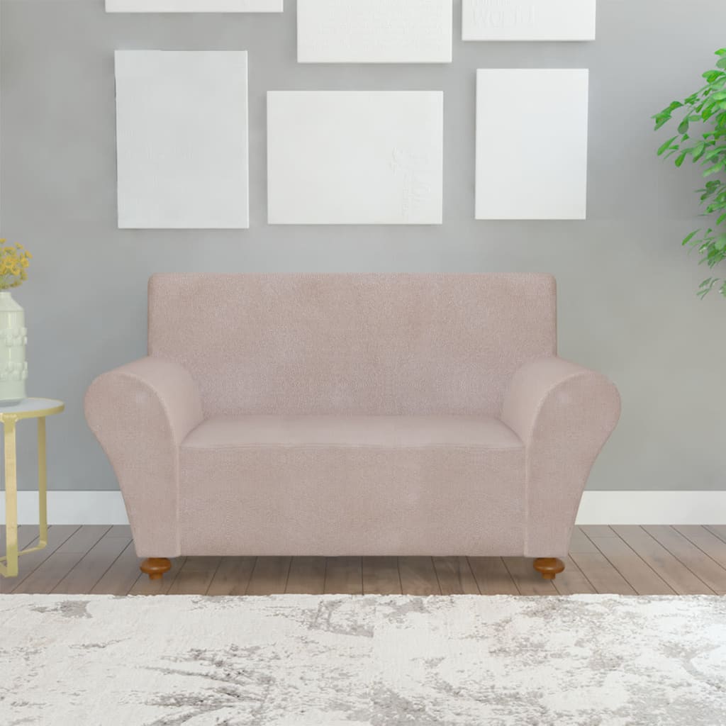 131089 Stretch Couch Slipcover Beige Polyester Jersey