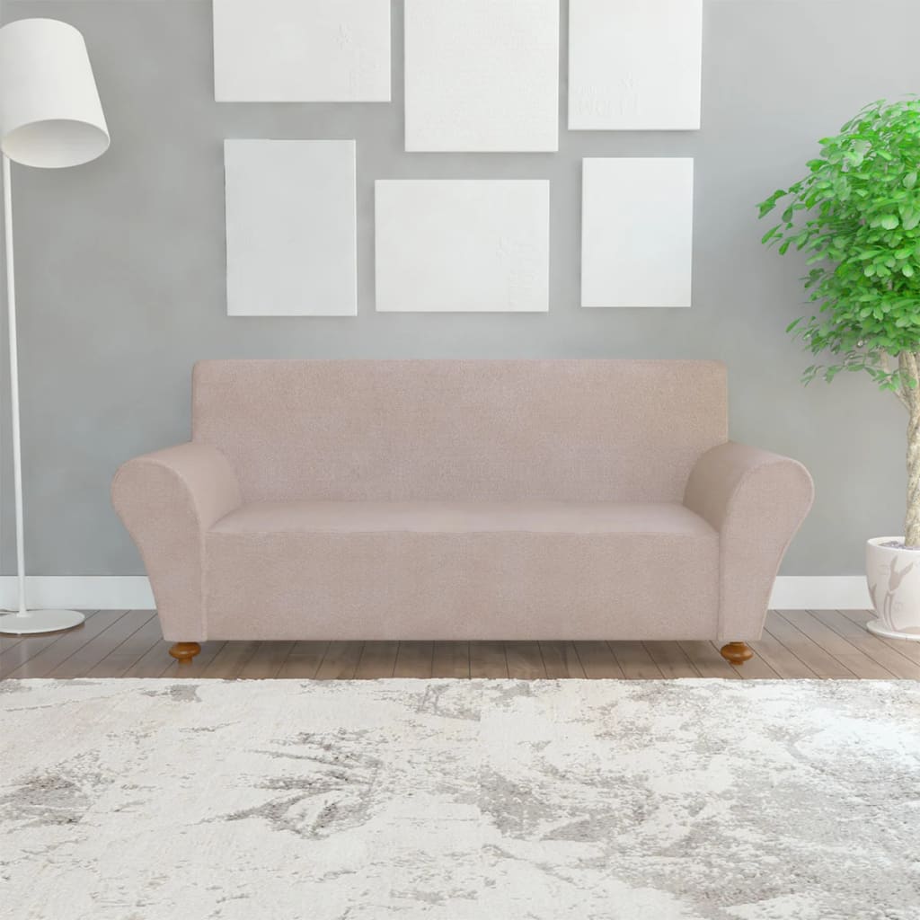 131090 Stretch Couch Slipcover Beige Polyester Jersey