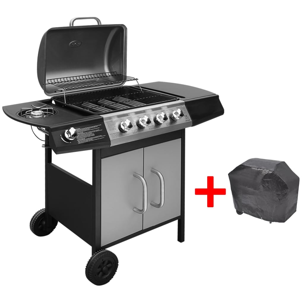 Gasbarbecue 4+1 Kookzone Zwart En Zilver