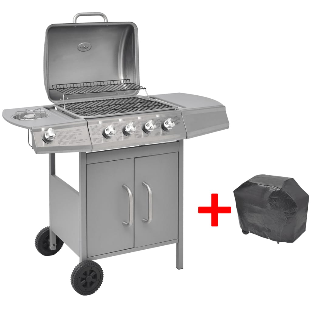 Gasbarbecue 4+1 Kookzone Zilver