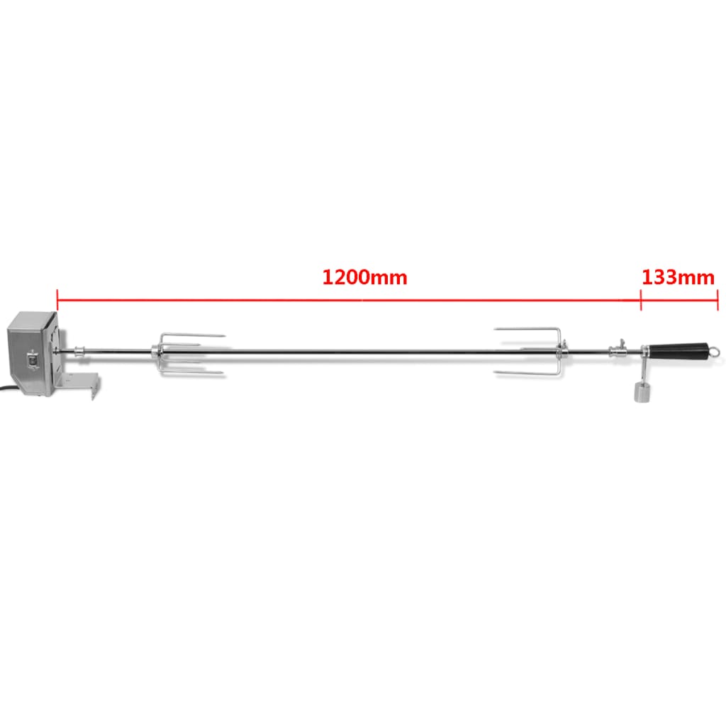 Bbq Draaispit Met Professionele Motor Staal 1200 Mm