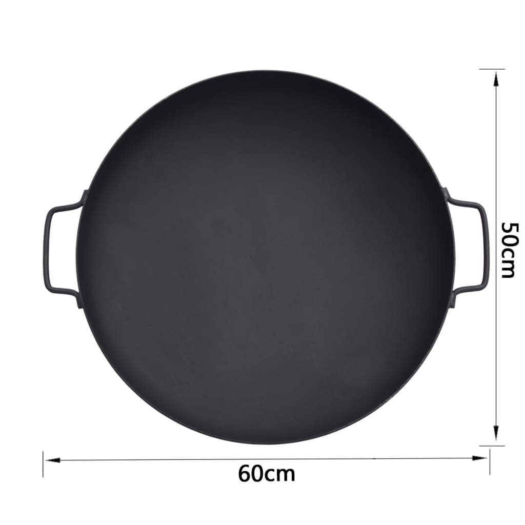 Vuurkorf Rond Staal 60 Cm Zwart