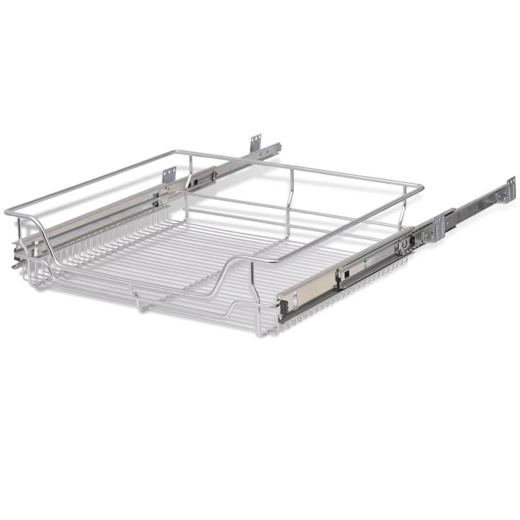 Draadmanden Uittrekbaar 2 St 600 Mm Zilverkleurig