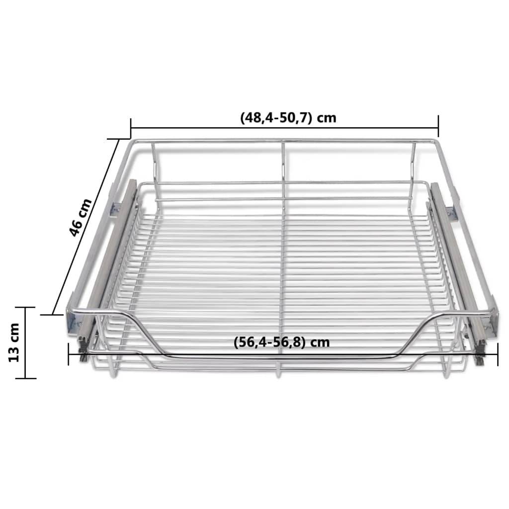 Draadmanden Uittrekbaar 2 St 600 Mm Zilverkleurig