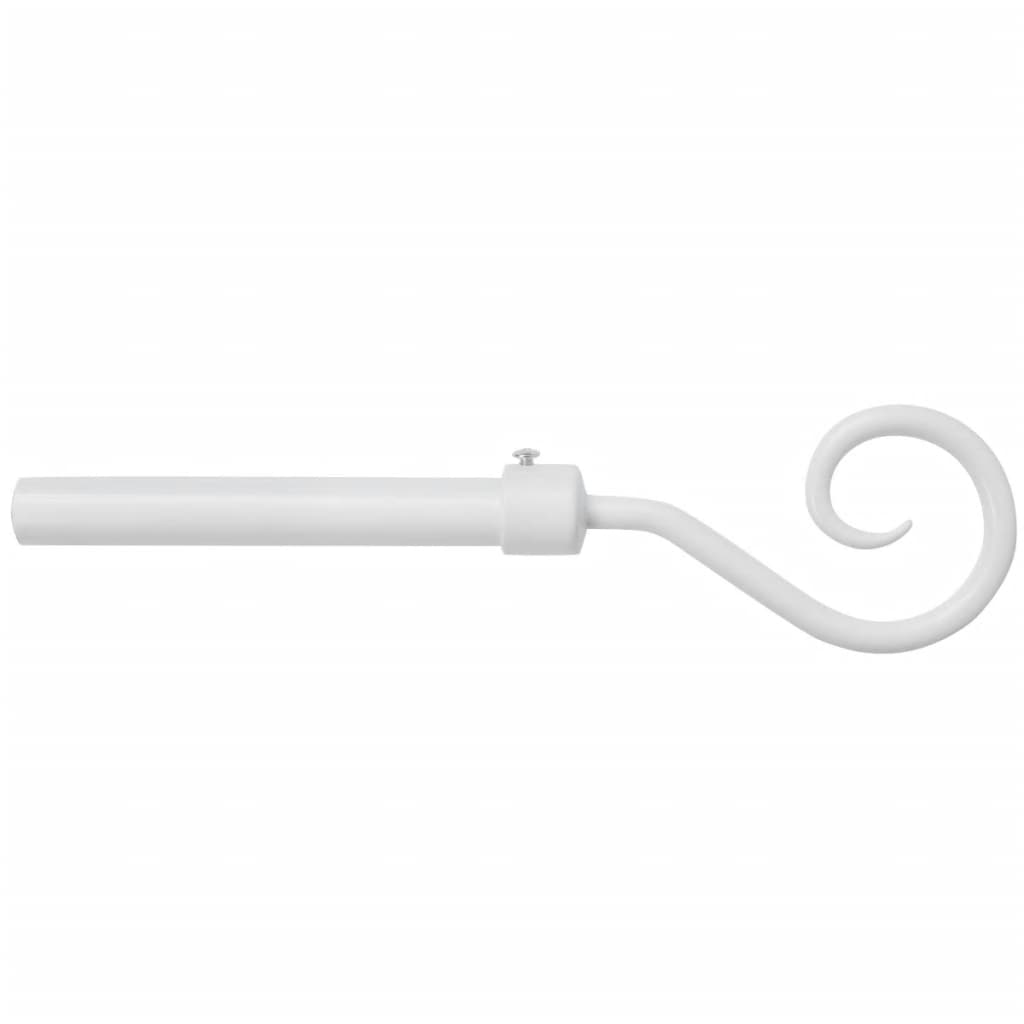Gordijnroede Met Decoratieve Uiteindes 2 Stuks Wit