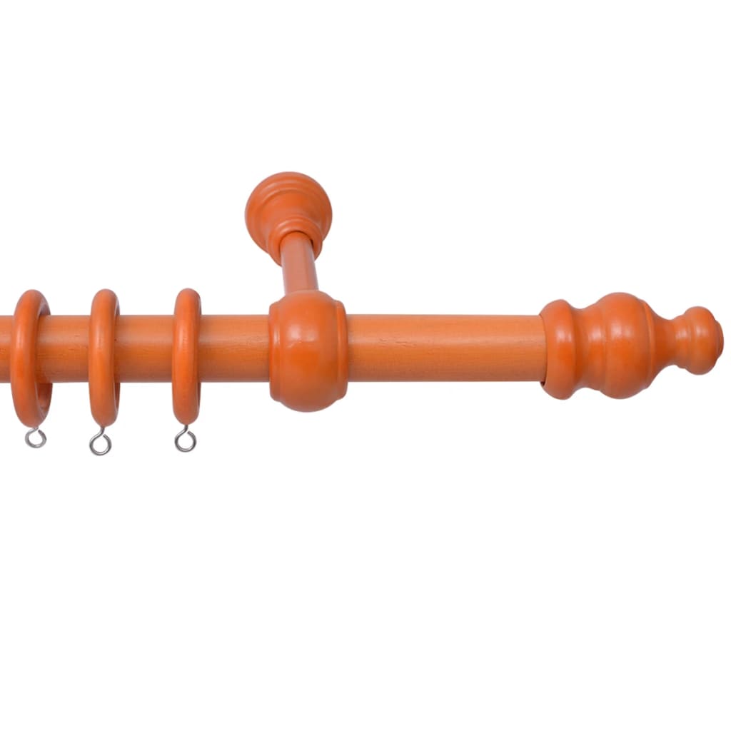 Gordijnroede Met Decoratieve Uiteindes Kersenhout 120 Cm 2 St