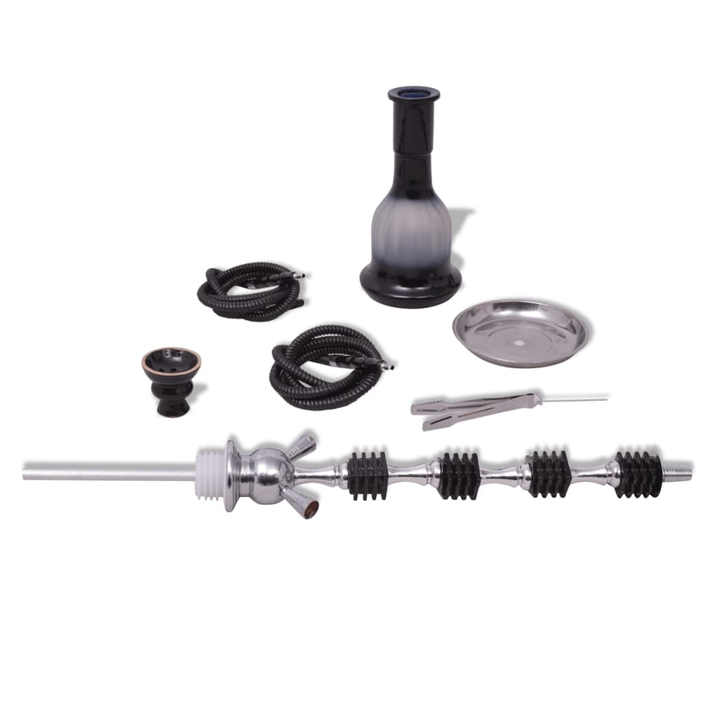 Waterpijp/Hookah/Shisha Met 2 Slangen Zwart Xxl 83 Cm