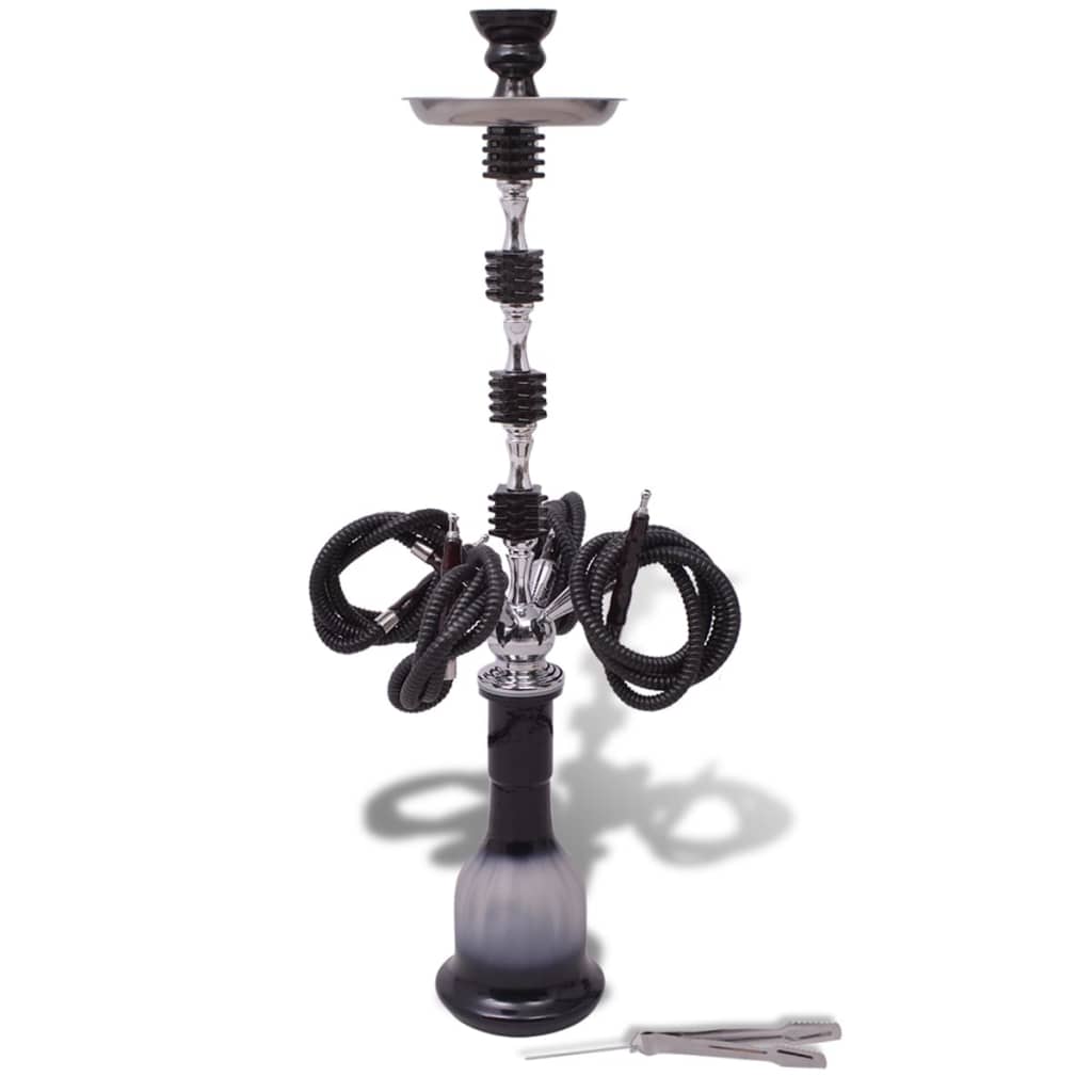 Waterpijp/Hookah/Shisha Met 4 Slangen Zwart Xxl 83 Cm