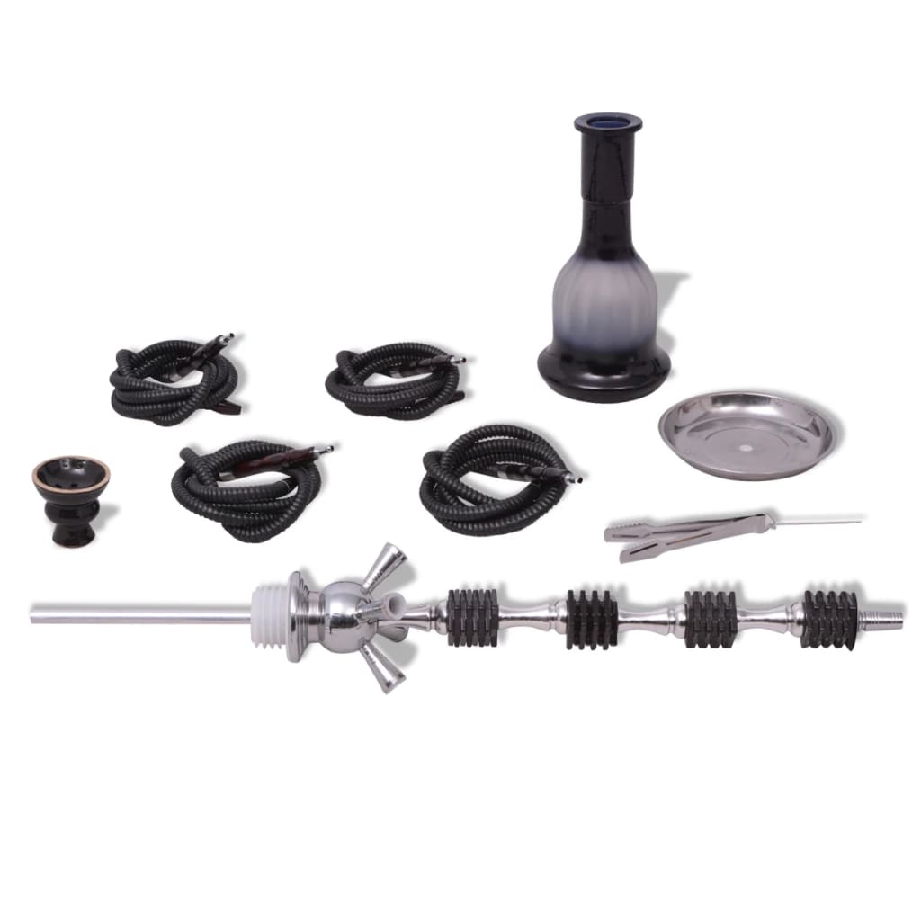 Waterpijp/Hookah/Shisha Met 4 Slangen Zwart Xxl 83 Cm