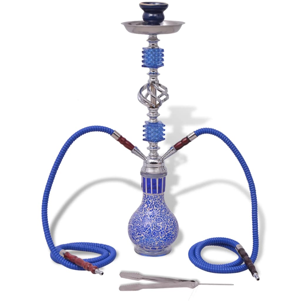 Waterpijp/Shisha Met 2 Slangen Blauw 55 Cm