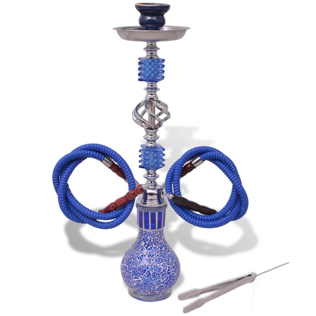 Waterpijp/Shisha Met 2 Slangen Blauw 55 Cm